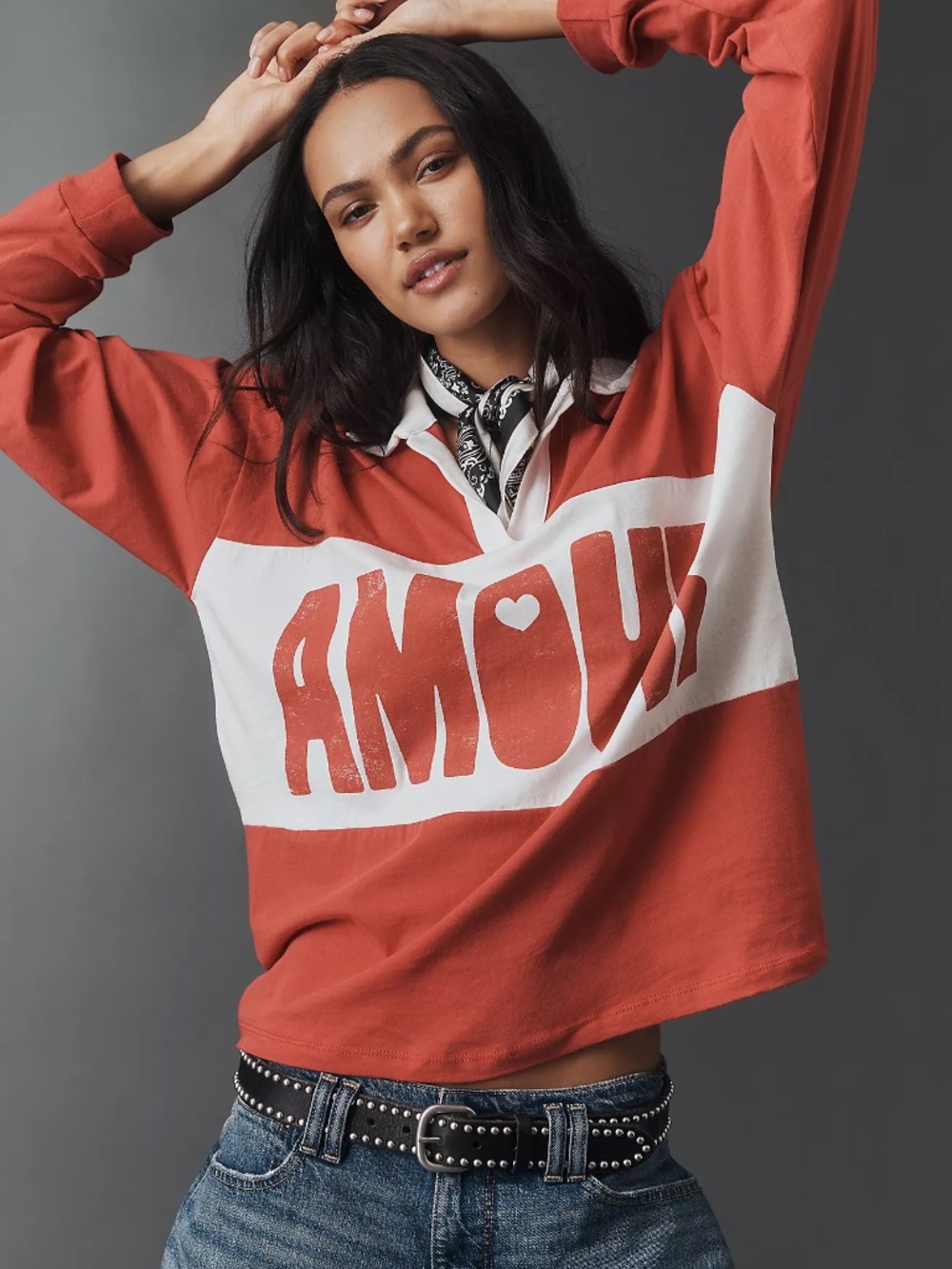 Anthropologie Letluv Amour Rugby Top XS nwt